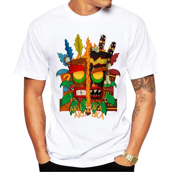 

2018 men summer tiki t-shirt creative wood skull printed men's short sleeve casual t shirts sport hooded sweatshirt hoodie