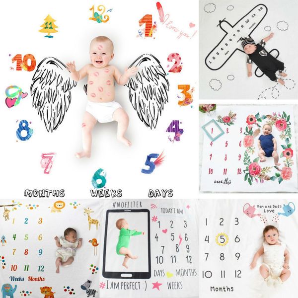 

newborn baby monthly growth milestone blanket infan pgraphy props background blankets for baby boy girls carpet p cloth lj201105