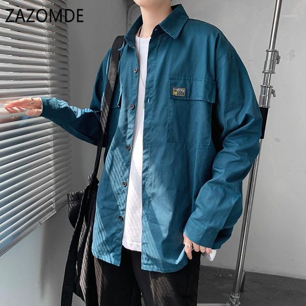 

new men's cotton shirts 2020 new shirt streetwear man casual long sleeve shirts big pocket casual turn- down collar1, White;black