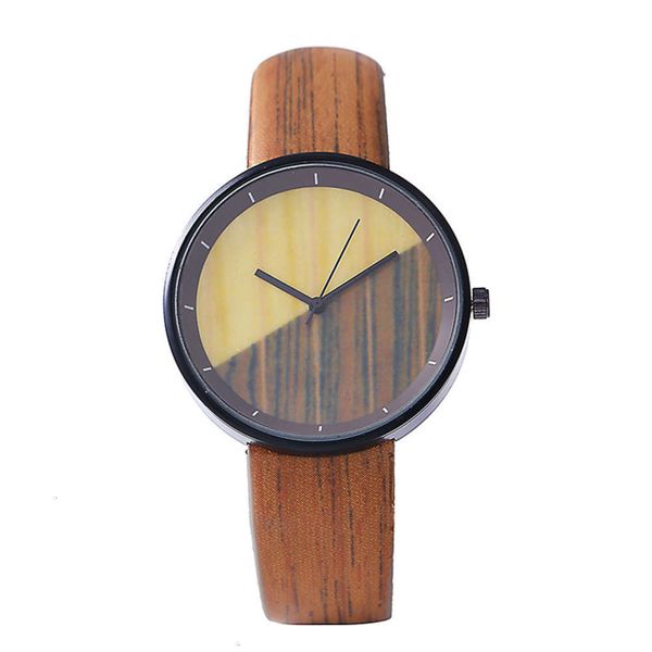 

men's tree texture quartz watch fashionable simple pu watch, Slivery;brown