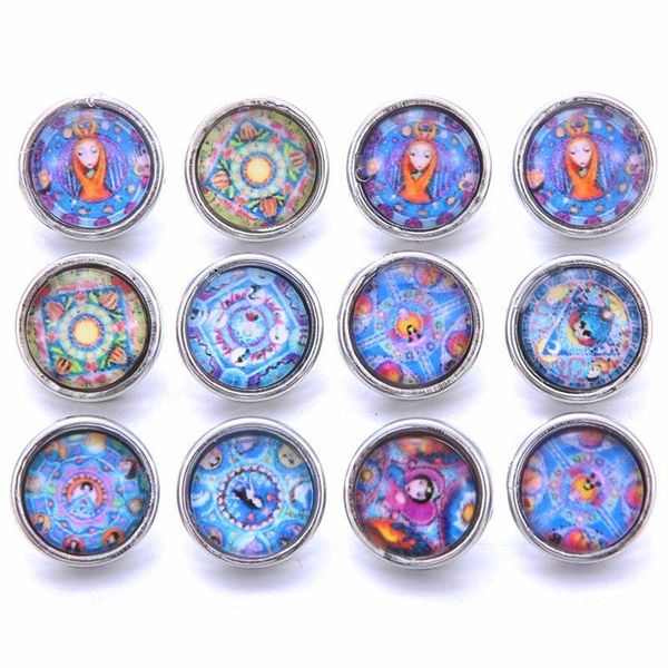 

10pcs lot mixed colors pattern 12mm glass snap button jewelry faceted glass snap fit snap earrings bracelet jewelry h bbykor