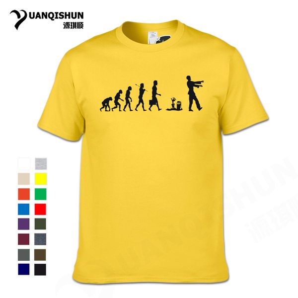 

спорт смешной мужчины the walking dead с коротким рукавом evolution zombie t-shirt boutique 16 цветов хлопка рубашка для взрослых одежда топ
