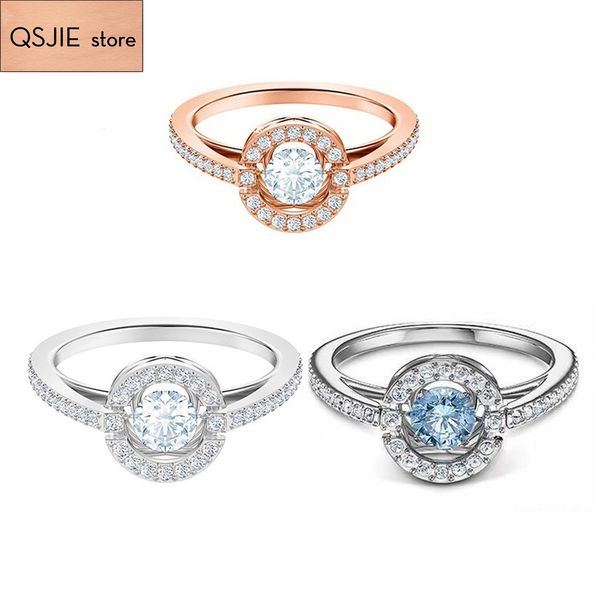 

qsjie swa, beating heart women's ring charming fashion jewelry, Silver