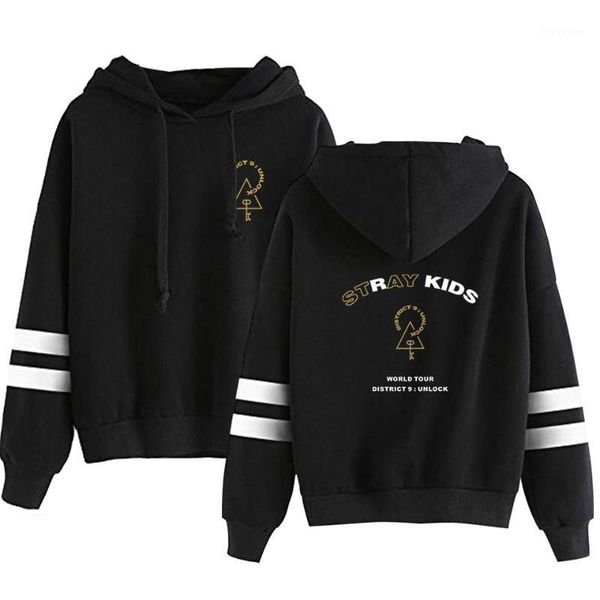 

stray kids latest fashion casual hooded sweatshirt harajuku stray kids bagless hoodies r men's comfortable hooded sweatshirt1, Black