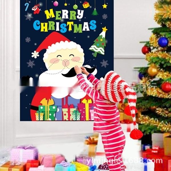 

0h3lt santa claus nose-sticking stereo game parent-child decoration felt door wall pendant diy nose-sticking claus santa parent-child game s