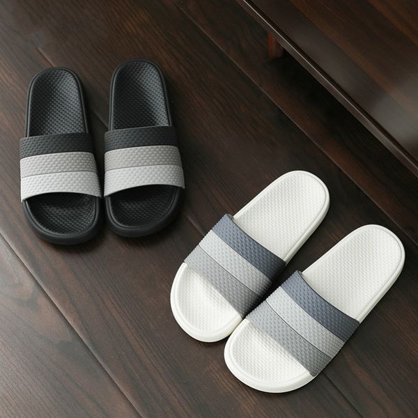

women summer home indoor slippers mix color non slip thick soft sole bathroom shower 2020 smiple slides men ladies shoes house x1020, Black