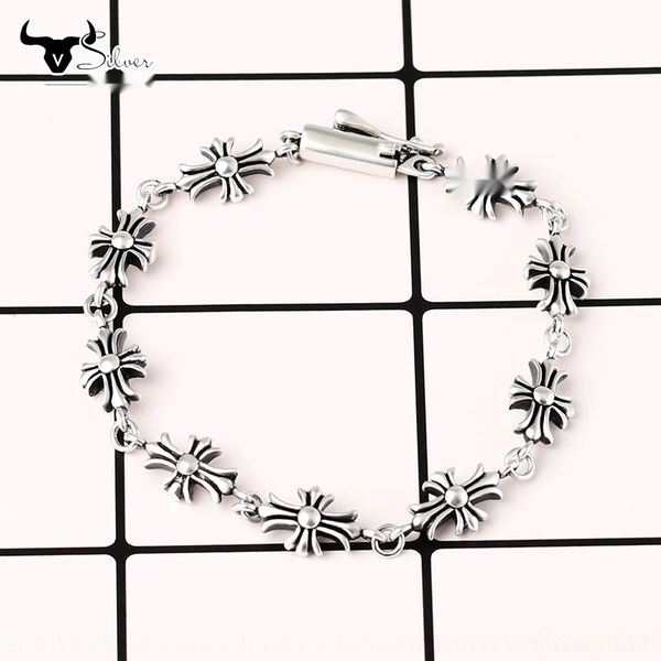 

5gkuh cro cross couple style simple classic old versatile temperament cro cross couple bra bracelet old classic simple versatile temperament, Golden;silver