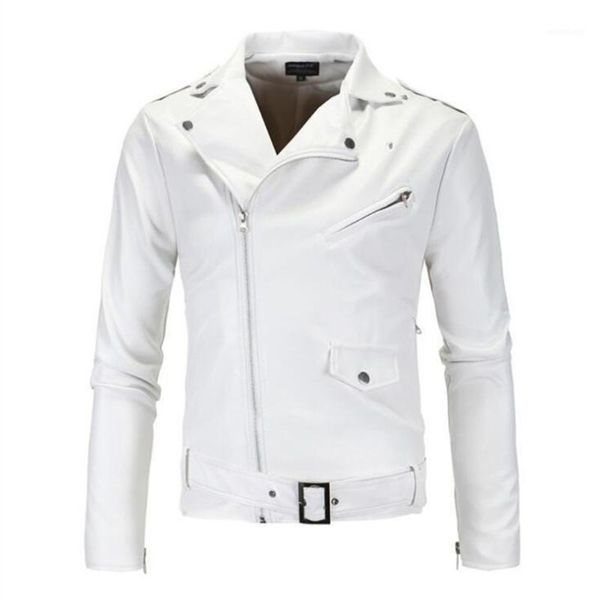 

men british style pu leather jacket handsome black white punk slim biker motorcycle jacket bomber outwear pu leather1, Black;brown