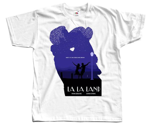 

la la land v1, poster, эмма стоун, райан гослинг, t shirt white все размеры s 3xl с коротким рукавом топы футболки спорта с капюшоном hoodie