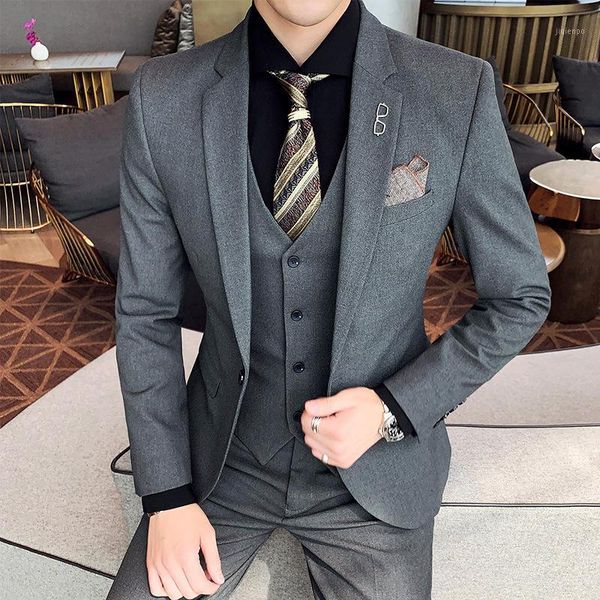 

men's suits & blazers men's grey linen suit beach three-piece business banquet dress mens jackets and coats groom pography costume, White;black