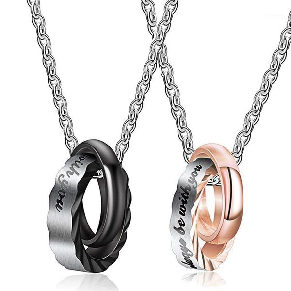 

couple necklace lovers necklace for women titanium steel chain pendant collar mujer 2020 new arrival jewelry tn00121, Silver