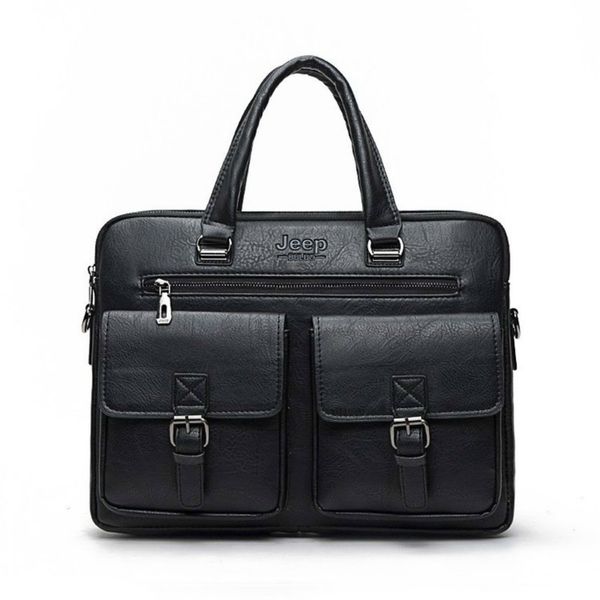 

new business polyester two silt pocket soft handle 14 inches briefcases bags men split leather handbag zipper