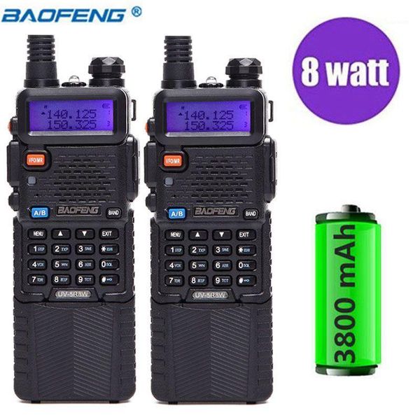 

2pcs baofeng uv-5r 8w walkie talkie professional cb radio station uv5r hf transceiver vhf uhf portable uv 5r hunting ham radio1