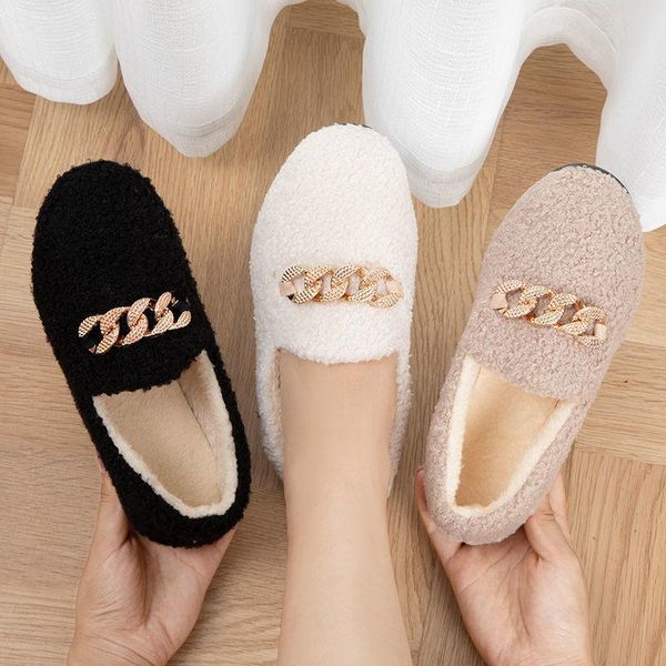 

2020 обуви зимы женщин warmflat обувь повседневные мокасины скользят по делам женщин-ой квартира плюшевых пришиваний женщин, Black