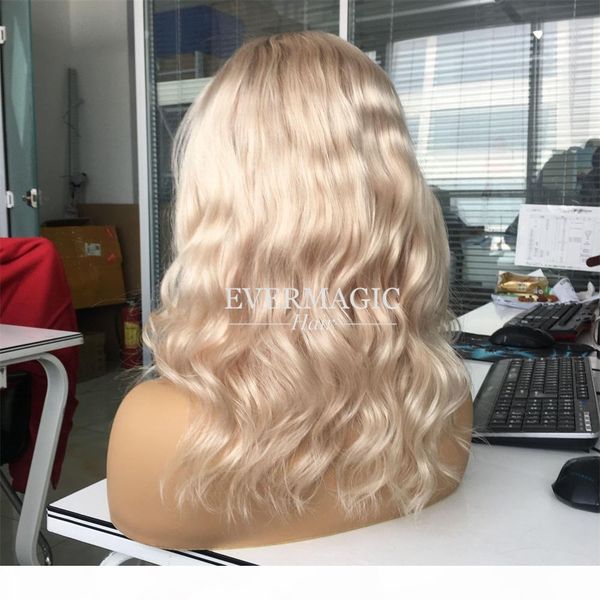 

ombre platinum full lace human hair wigs for women body wave brazilian virgin human hair lace front wigs with baby hair, Black;brown