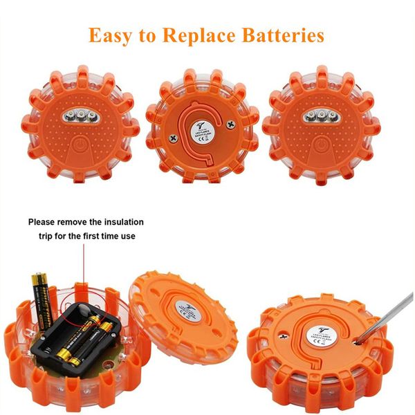 

portable orange blue car twinkle star led road flashing warning lights roadside safety emergency lamp disc beacon for car