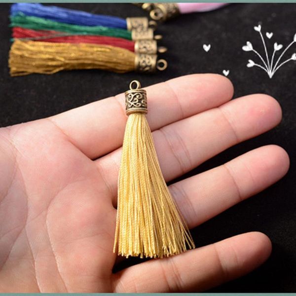 

5pcs bronze hat mini tassel jewelry curtain garments decorative accessories key bag hand catenary pendant craft tassels diy h qylvje
