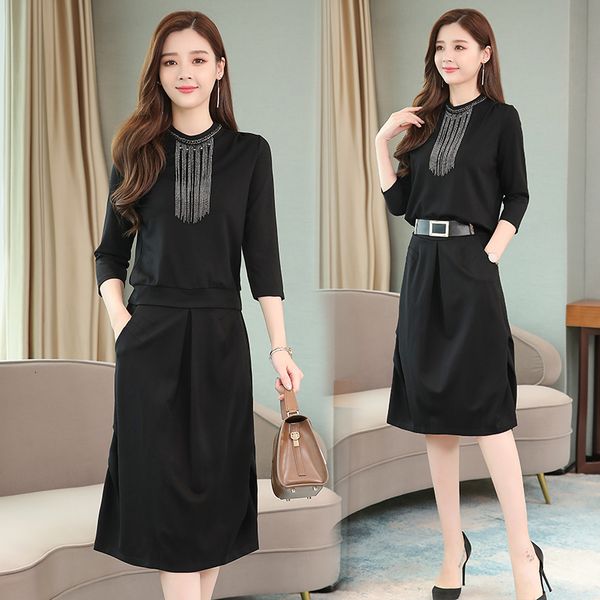 

female mode sets clothes with pullover skirts korean ol of two and skirt joint t7ln, White