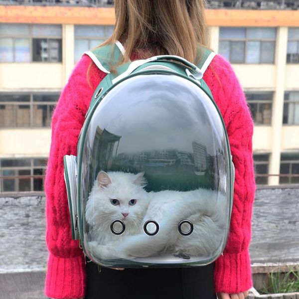 

portable cat carrier bag breathable pet small dog cat backpack outdoor travel space capsule cage transparent space pet bbyrso