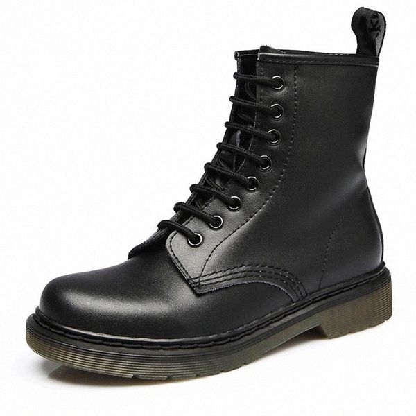 

2020 boots women genuine leather shoes for winter boots shoes woman casual autumn genuine leather botas mujer female ankle #fs6z, Black