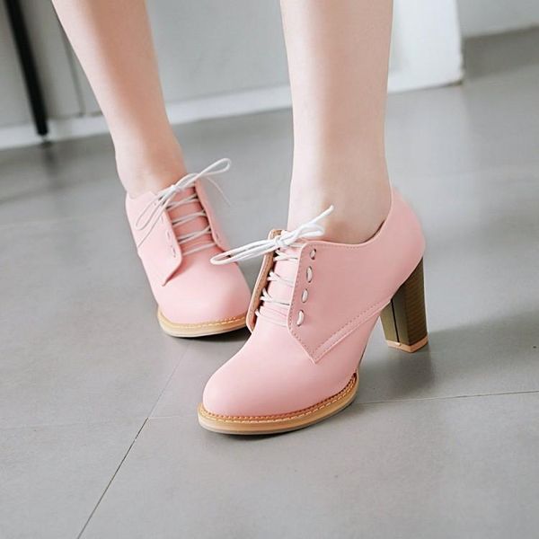 

dress shoes oversized 9  - ladies high heels women woman pumps lace with sweet coarse and solid color, Black