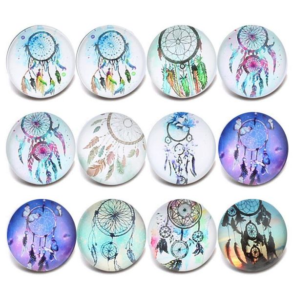

10pcs/lot mixed wind chimes pattern 18mm glass snap button jewelry faceted glass snap fit snap earrings bracelet jewel bbyqai