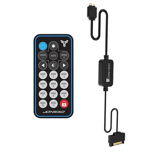

fans & coolings jonsbo aura rgb fan controller sata led light strips 5v 3pin remote control1