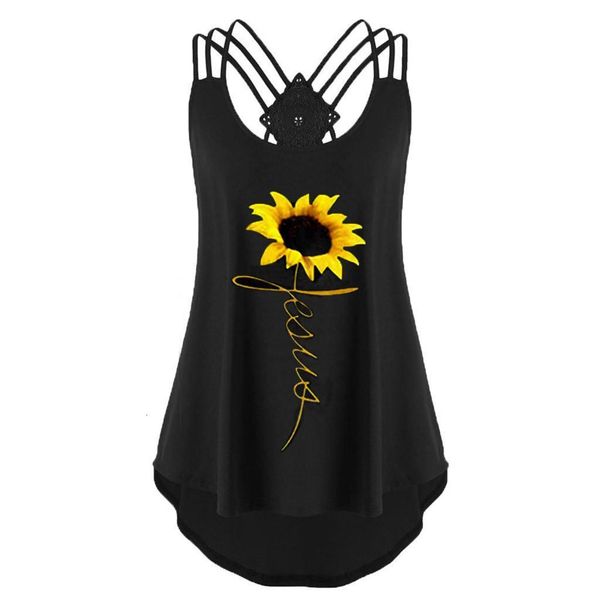 

feitong tank women bandages sleeveless flower printed vest casual tank strappy tank camisetas tirantes womens, White