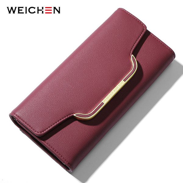 

weichen 2020 new clutch women wallet soft leather many department card holder phone pocket female long wallets ladies purse