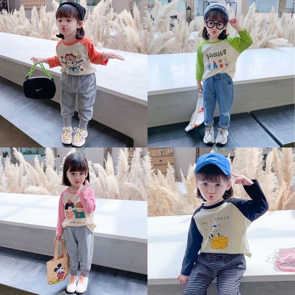 

occhy of opcoat long children's t-shirt 2020 new sleeve spring and autumn orean version girls children's and girlsbaby's cott, White