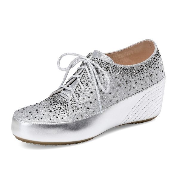 

2021 new handcrafted for bulk increase internal strass silver party shoes woman 39 3uge, Black