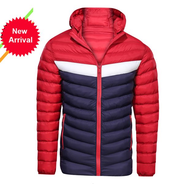 

2021 kb new winter men's color contrast cotton hooded collar coat fashion warm outerwear athletic wear 7uti, Black