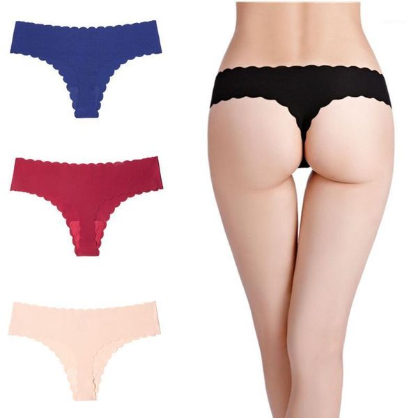 

3 pcs cotton women's g-string thong t-back femme low-rise seamless women's underpants plus size intimate lingerie underwear1, Black;pink