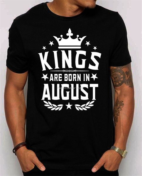 

kings are born in august men's gift for him birthday s 3xl vintage graphic men summer hoodie designers t shirts sweatshirt