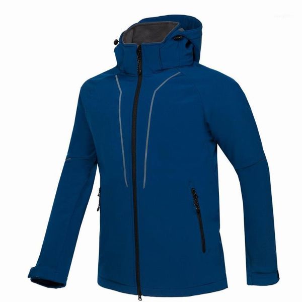 

outdoor jackets&hoodies sport wear men hiking jacket softshell fleece coat windproof male hooded riding climbing camping 1, Blue;black