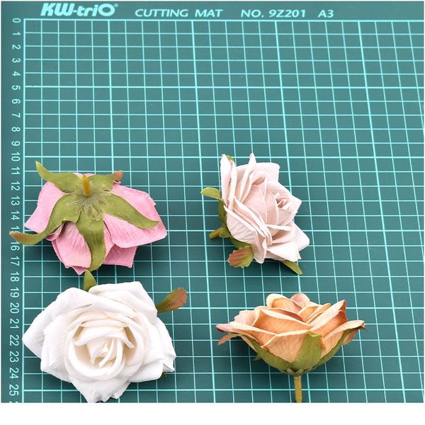 

30pcs 8cm artificial wild rose of silk flower heads for wedding decoration diy wreath gift box scrapbooking craft fake jllmoj