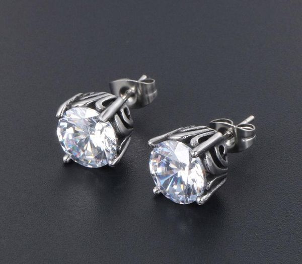 

vintage pattern серьги для мужчин женщины кубический циркон унисекс титана серьги стержня ювелирных изделий панк стиль серьга мода drop11, Golden;silver