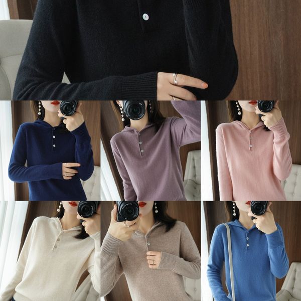 

autumn and winter new woolen hooded sweater for women's short casual pullover pulloverhoodie pullover sweater w5jlg, White;black
