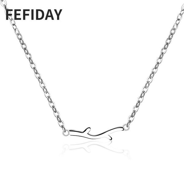 

fefiday korean modern boho friend custom chain vintage leaf women's necklace 2020 gifts for women necklaces for women, Golden;silver