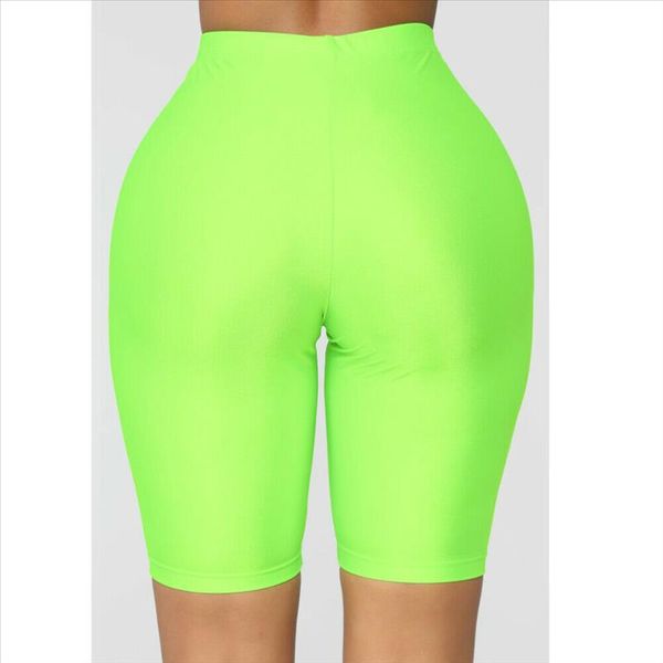 

women sport fitness leggings half high waist quick dry skinny bike short leggings elastic casual leggings cycling w3, Black