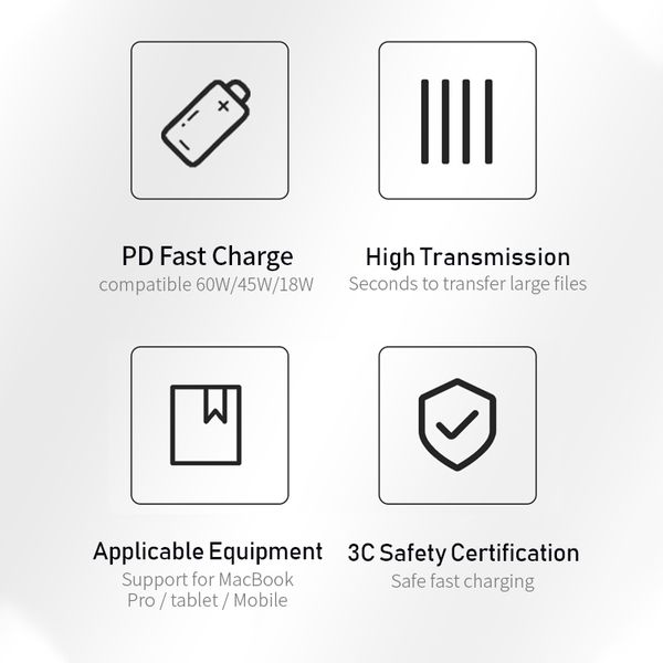 

data pd to type-c dual head 60w fast charging c usb cable