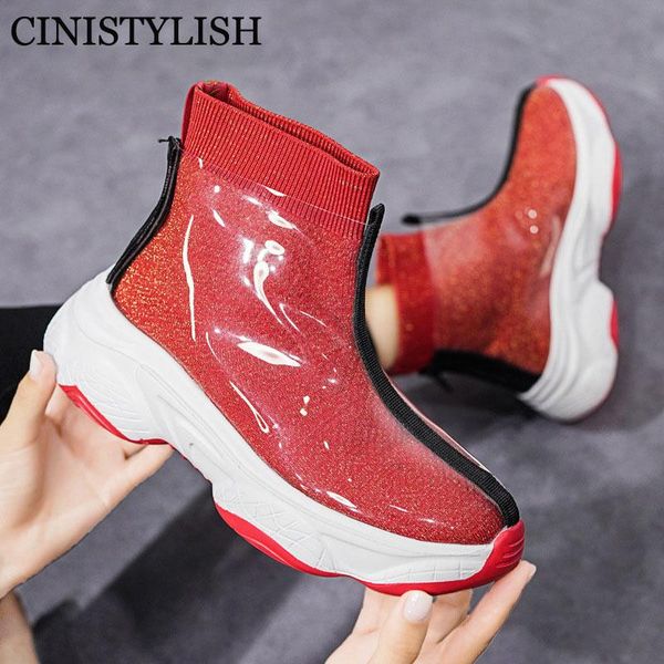 

2020 winter women ankle boots thick bottom warm snow boots shoes pvc waterproof short booties woman sneakers, Black