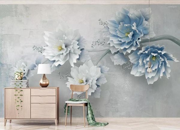 

wallpapers 3d pennoy flower wallpaper canvas print wall paper contact po nature floral mural for bedroom1