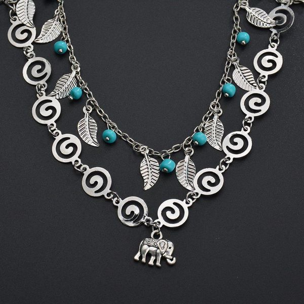 

bohemian elephant tortoise anklet for women foot accessories vintage summer beach female charm barefoot sandal leg chain jewelry h qylfki, Red;blue