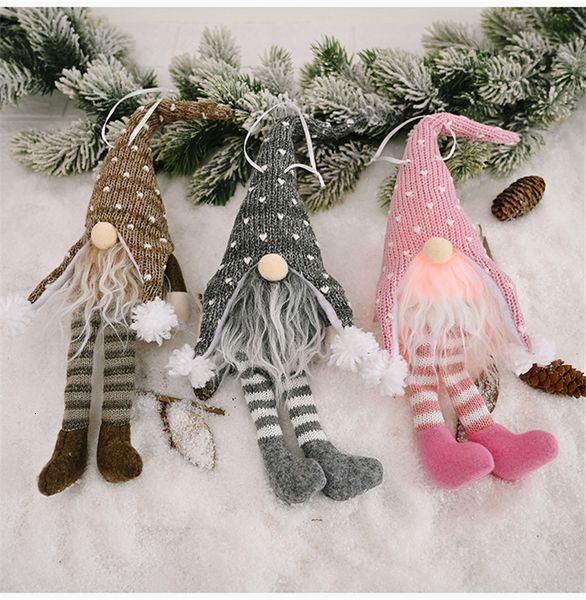 

hanging ornament led light glowing pendant merry christmas tree long leg faceless doll decoration owd741