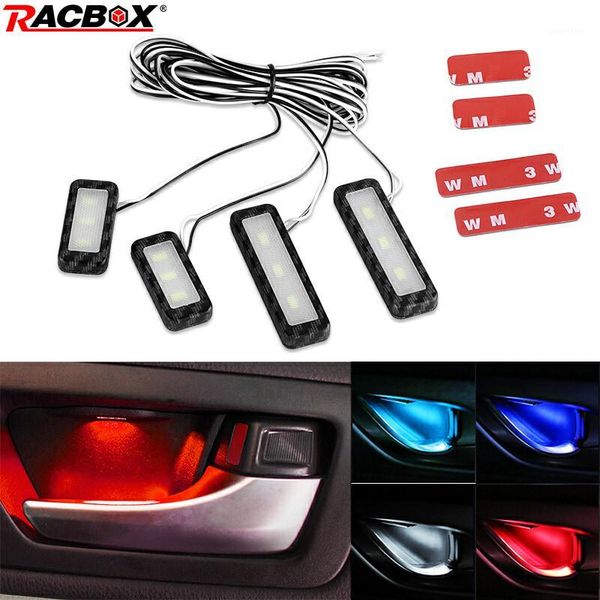 

4pcs set bowl handle armrest light car door interior light led atmosphere auto interior door decorative lamp1