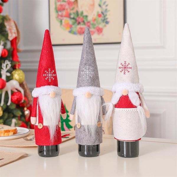 

christmas decorations 35# decoration faceless doll wine bottle holder santa claus bag home navidad dro1