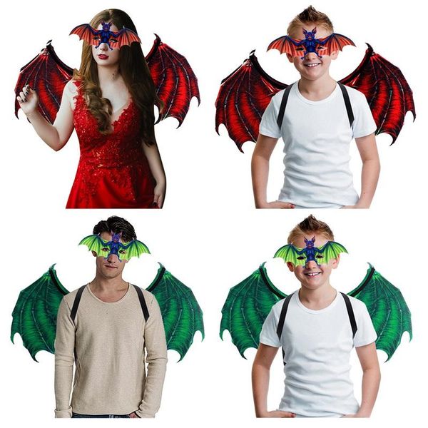 

2021 new fashion creative halloween vampire bat + mask kit party cosplay costume for children adults