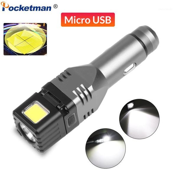 

flashlights torches 2021 arrival tactical usb rechargeable cob led torch car charging multi-function with built-in battery1