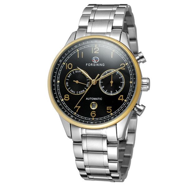 

new model hight quality men watch stainless steel watches 2813 automatic mechanical movement wristwatch sapphire watch reloj, Slivery;brown